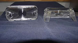 1968 Beaumont front parking light lenses, clear
